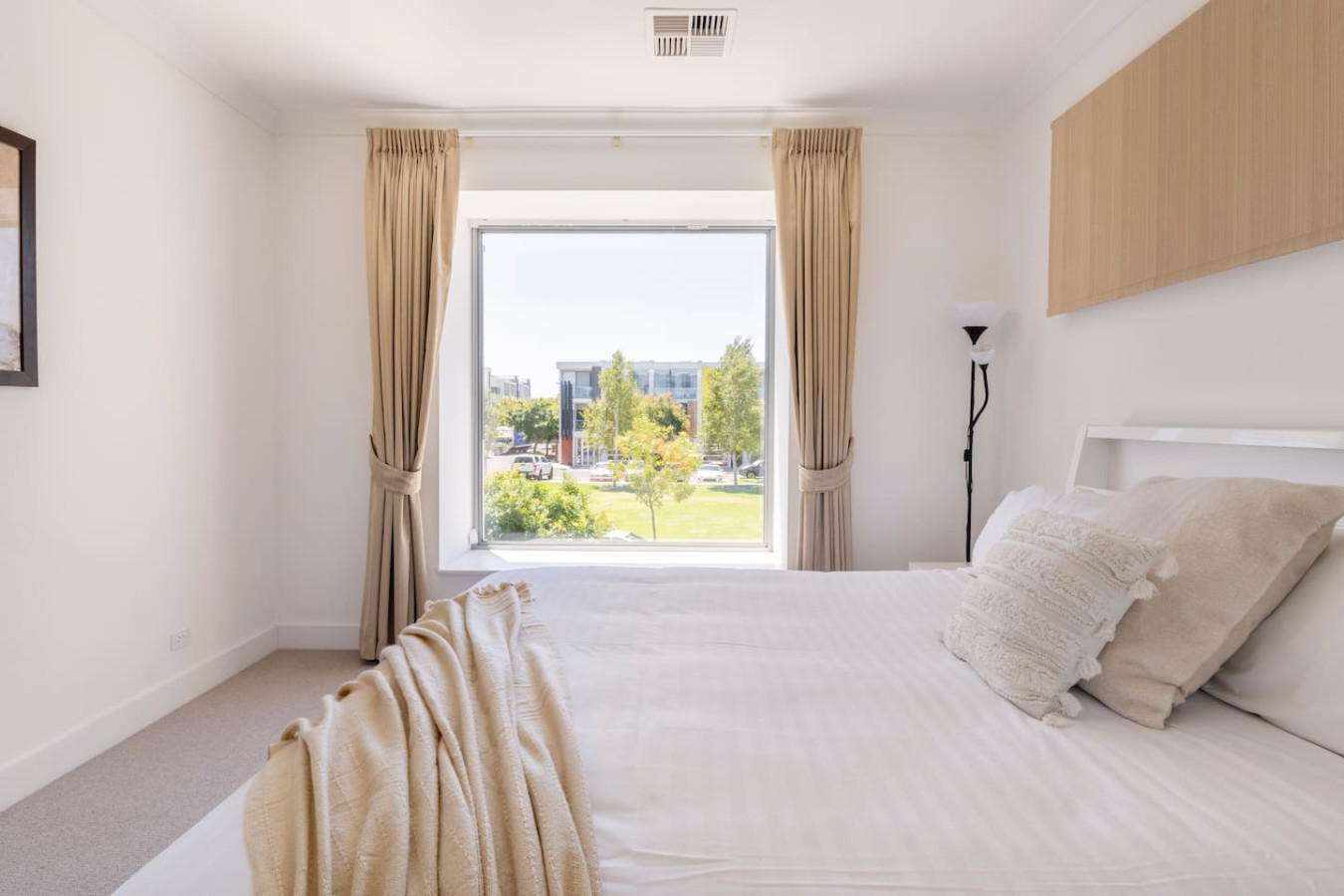 Adelaide Airbnb bedroom after Host Solutions styling and professional photography